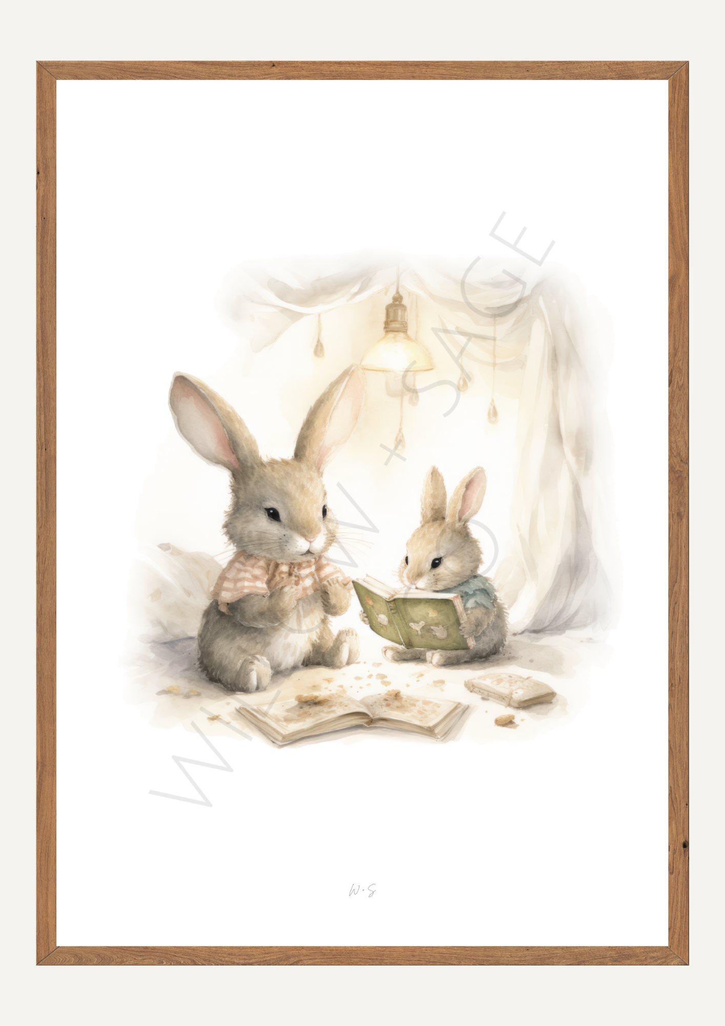 BUNNY READING PRINT COLLECTION