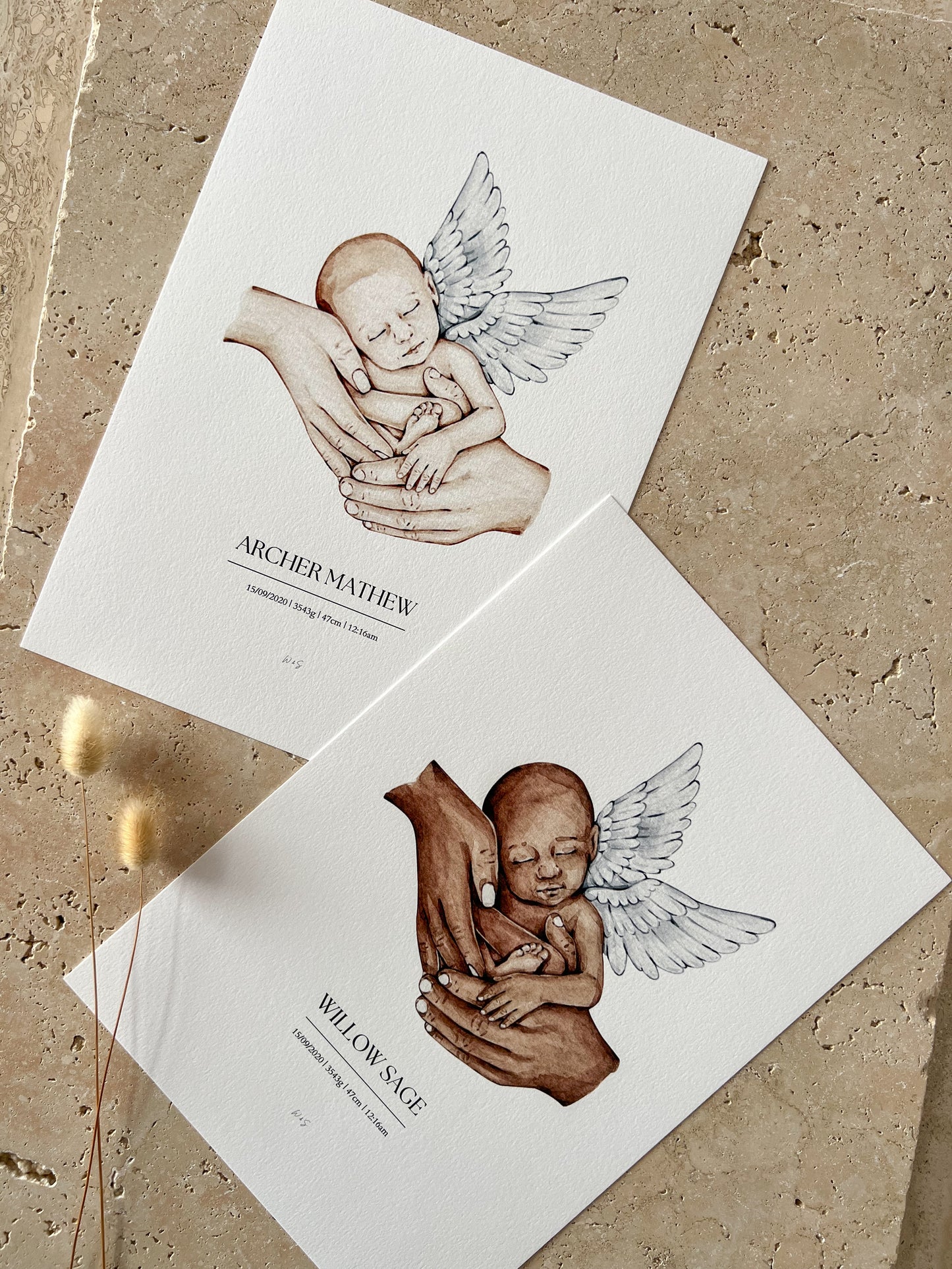 ANGEL BABY PRINT ~ CUSTOM KEEPSAKE PRINT