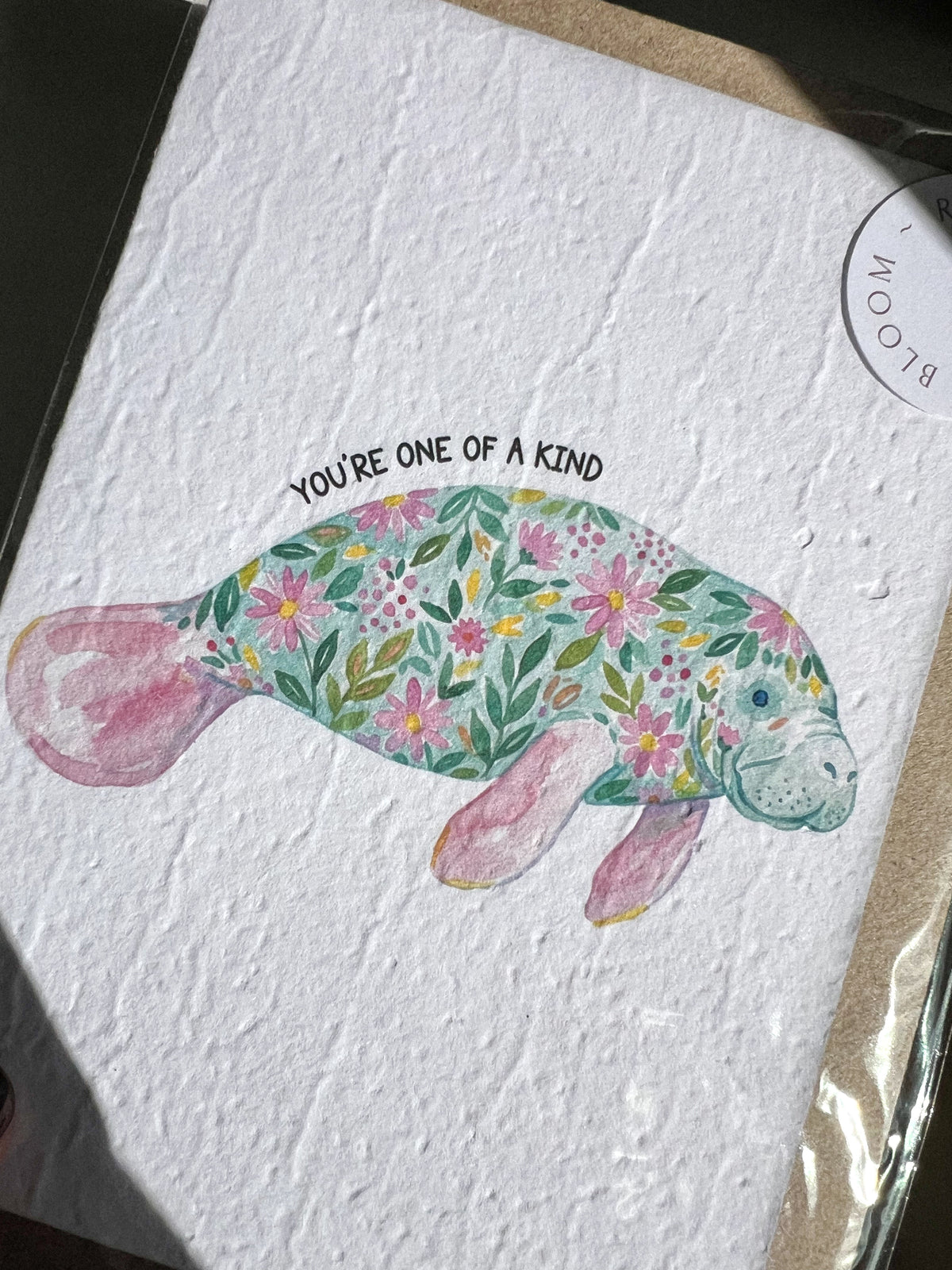 YOU'RE ONE OF A KIND DUGONG PLANTABLE CARD BY WILLOW & SAGE CO