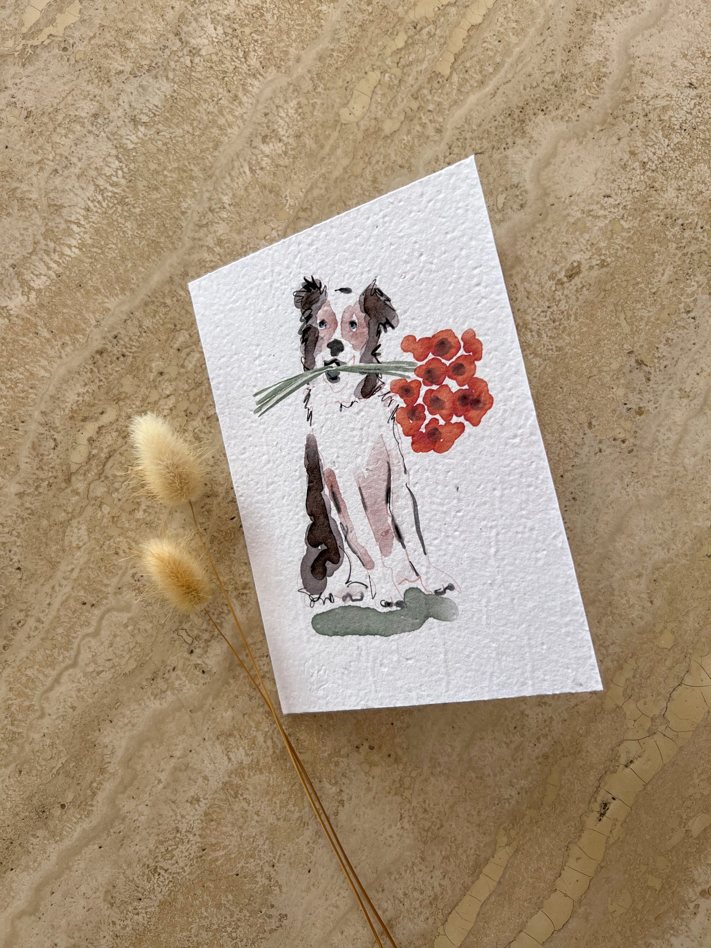 DOGS WITH FLOWERS PLANTABLE GREETING CARDS