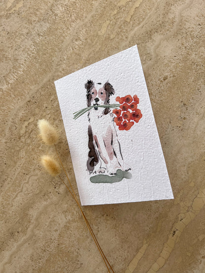 DOGS WITH FLOWERS PLANTABLE GREETING CARDS