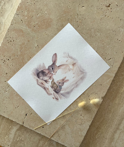 BUNNY READING PRINT COLLECTION