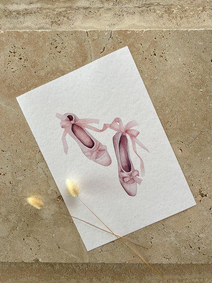 BALLET SHOE WITH BOW PINK BALLET PRINT COLLECTION