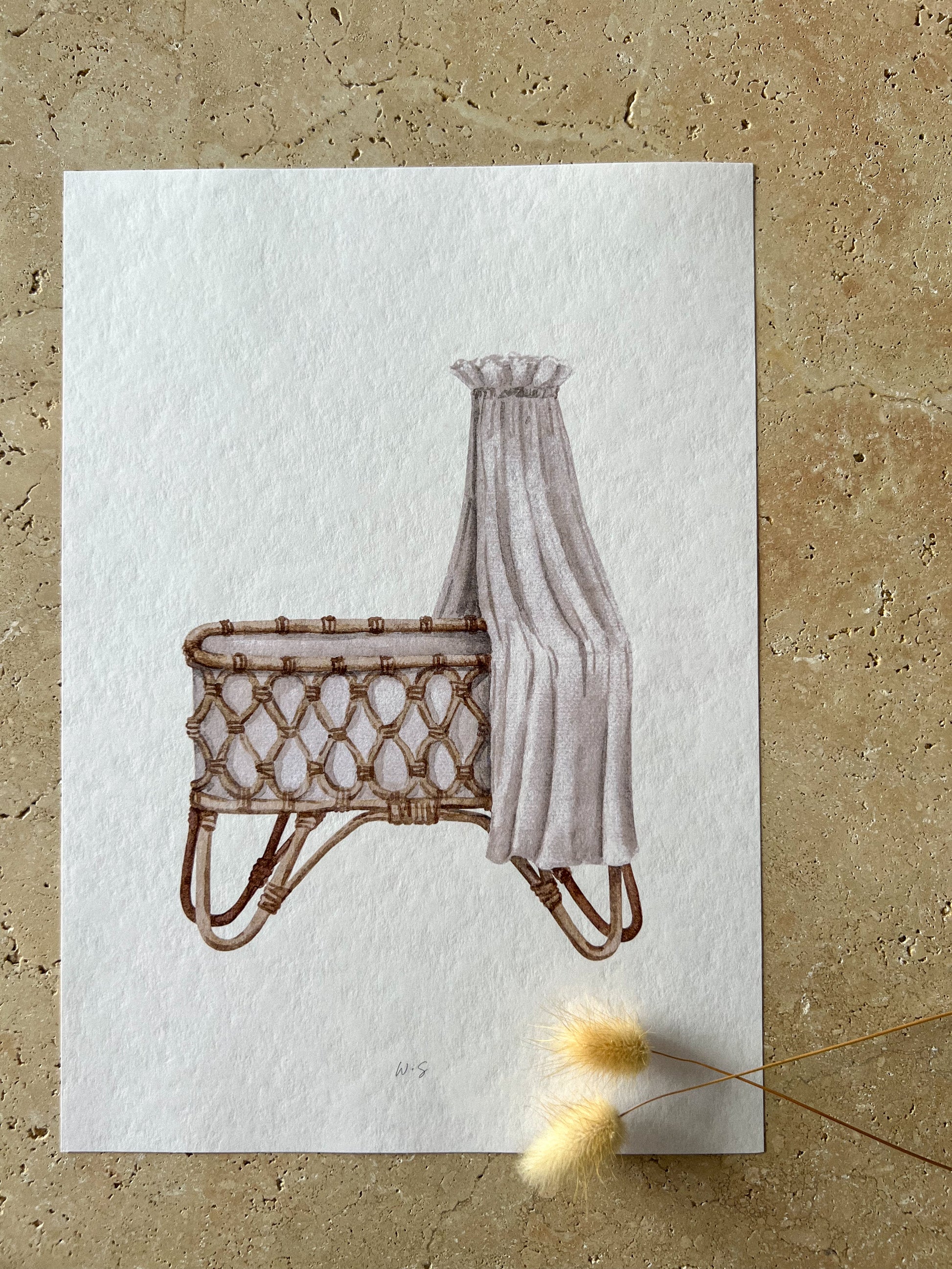 BASSINET NEUTRAL NURSERY PRINT COLLECTION BY WILLOW AND SAGE CO
