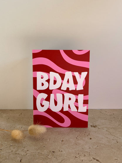 BDAY GURL PREMIUM GREETING CARD | GROOVY BIRTHDAY CARD