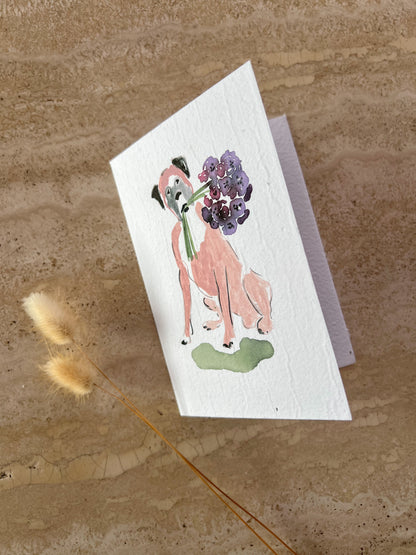 DOGS WITH FLOWERS PLANTABLE GREETING CARDS