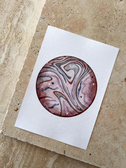 BROWN PLANET SPACE BEARS PRINT COLLECTION BY WILLOW AND SAGE CO