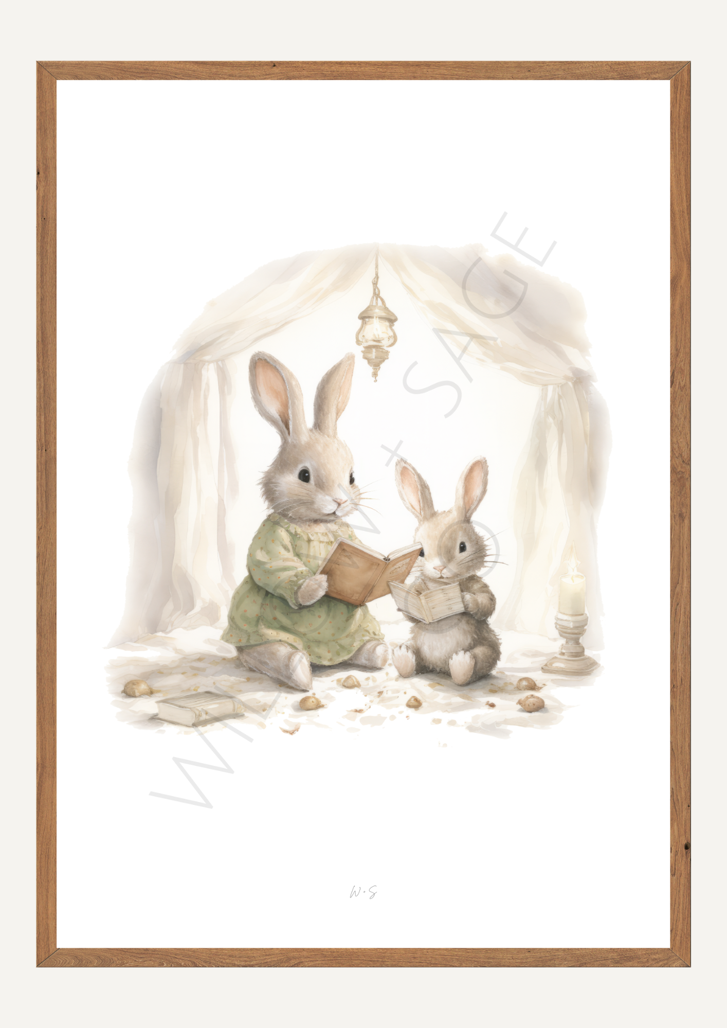 BUNNY READING PRINT COLLECTION
