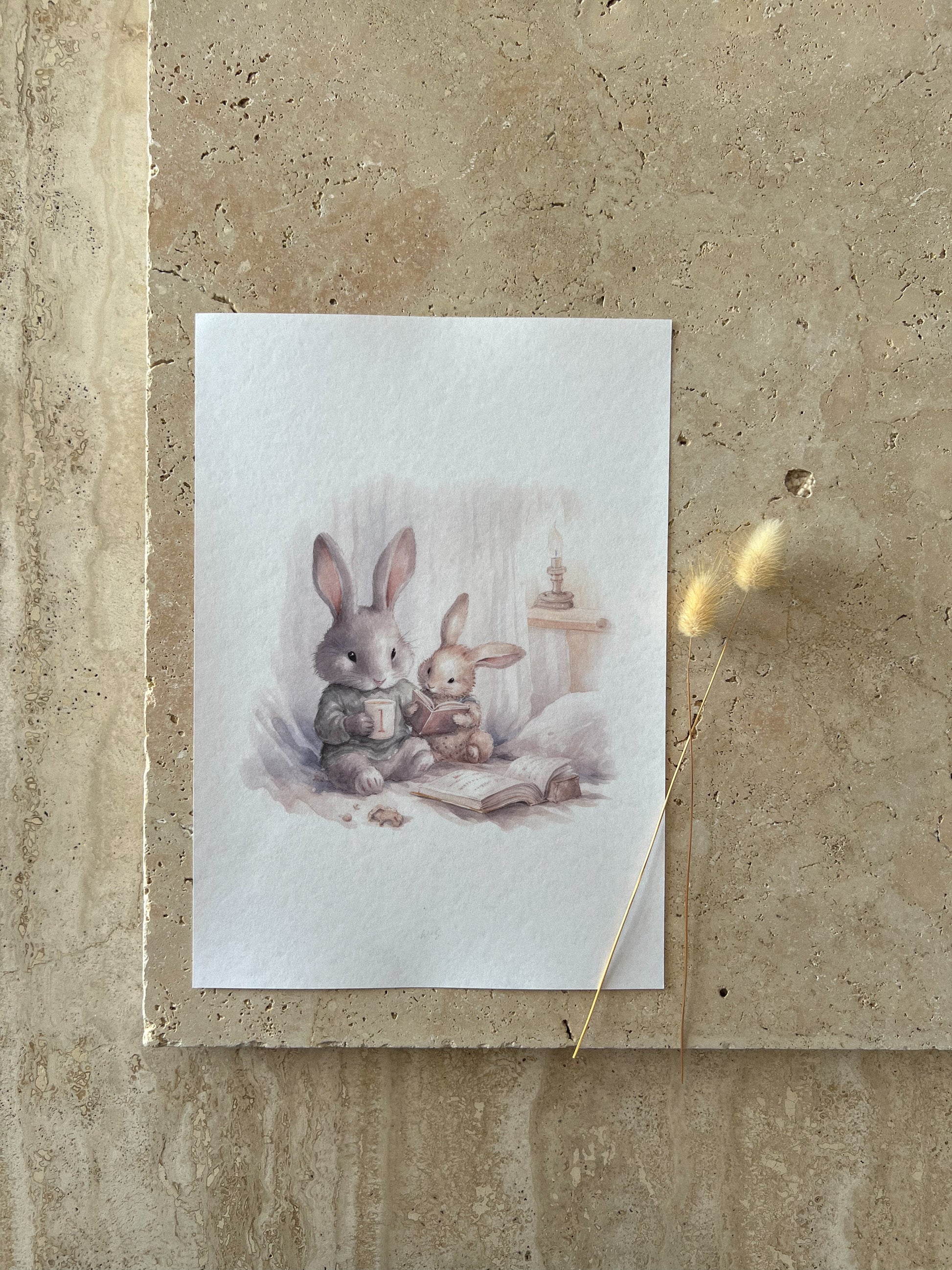 BUNNY READING PRINT COLLECTION