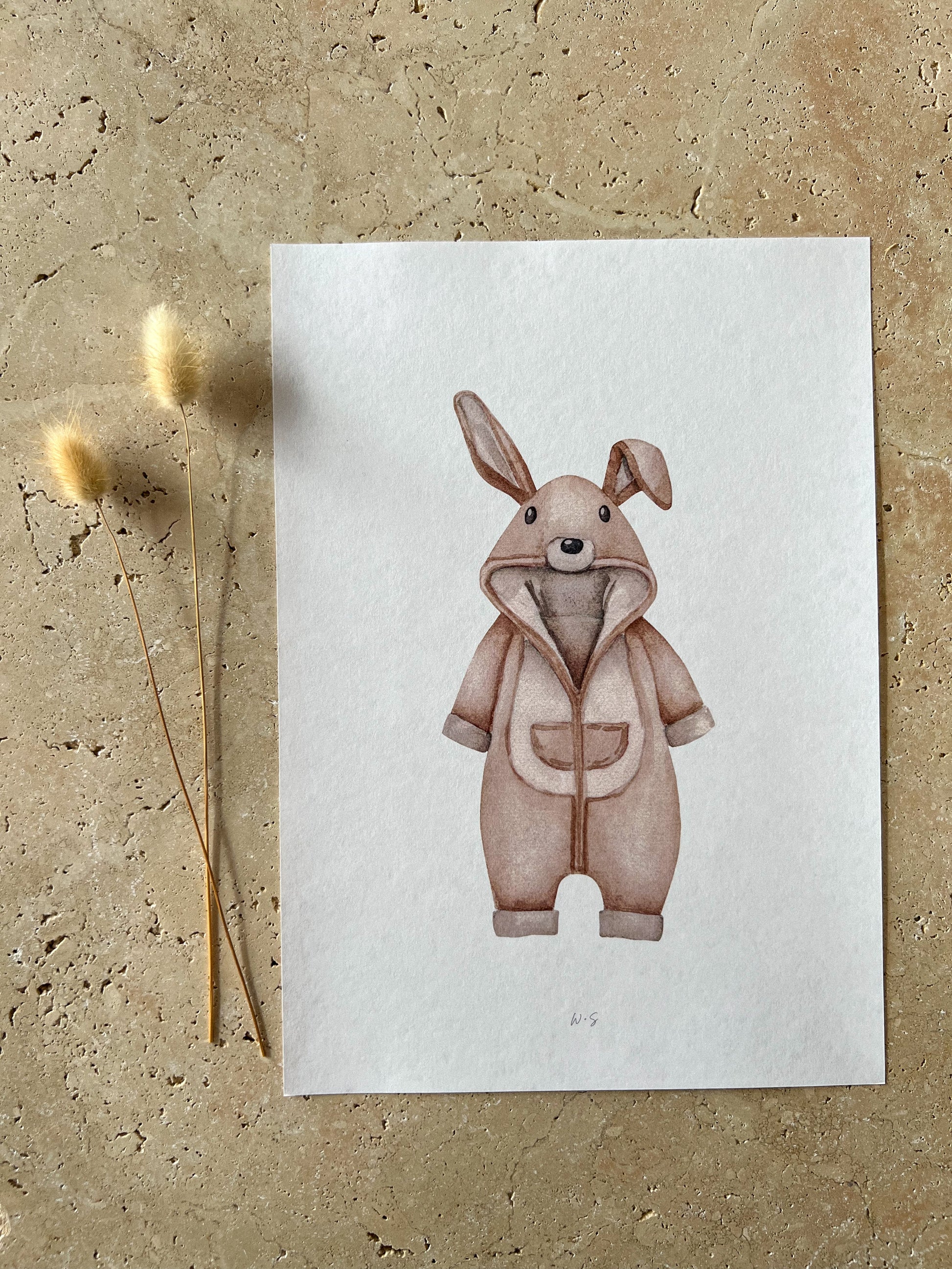 BUNNY ONSIE NEUTRAL NURSERY PRINT COLLECTION BY WILLOW AND SAGE CO