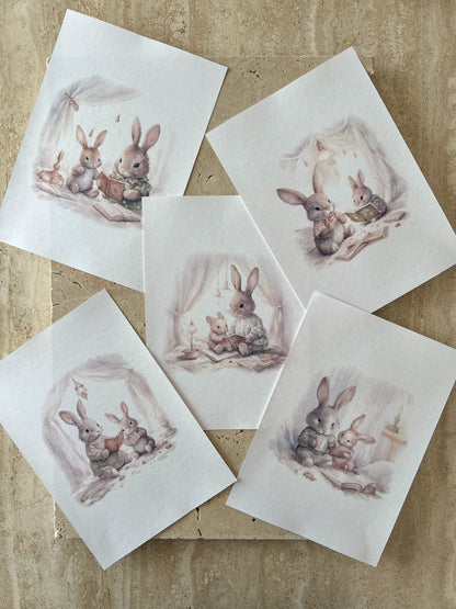 BUNNY READING PRINT COLLECTION