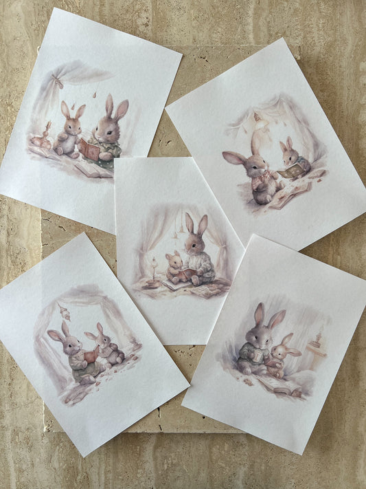 BUNNY READING PRINT COLLECTION