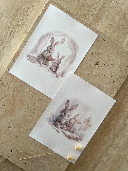 BUNNY READING PRINT COLLECTION