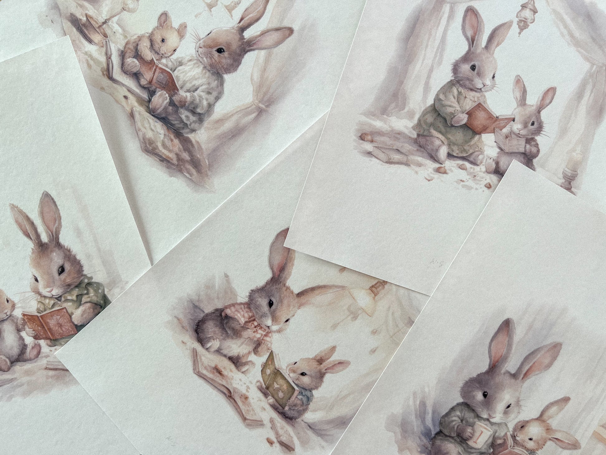 BUNNY READING PRINT COLLECTION