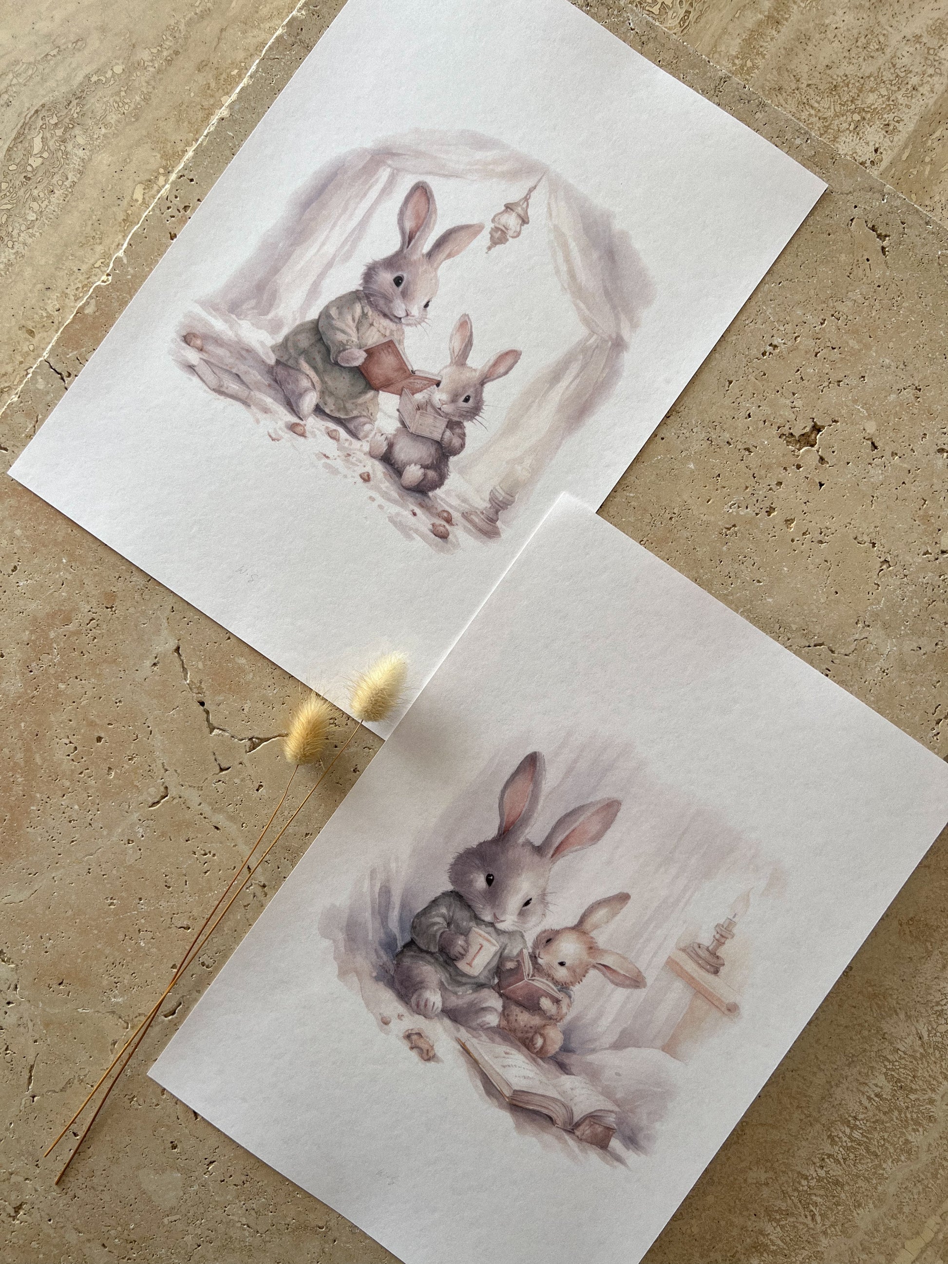 BUNNY READING PRINT COLLECTION