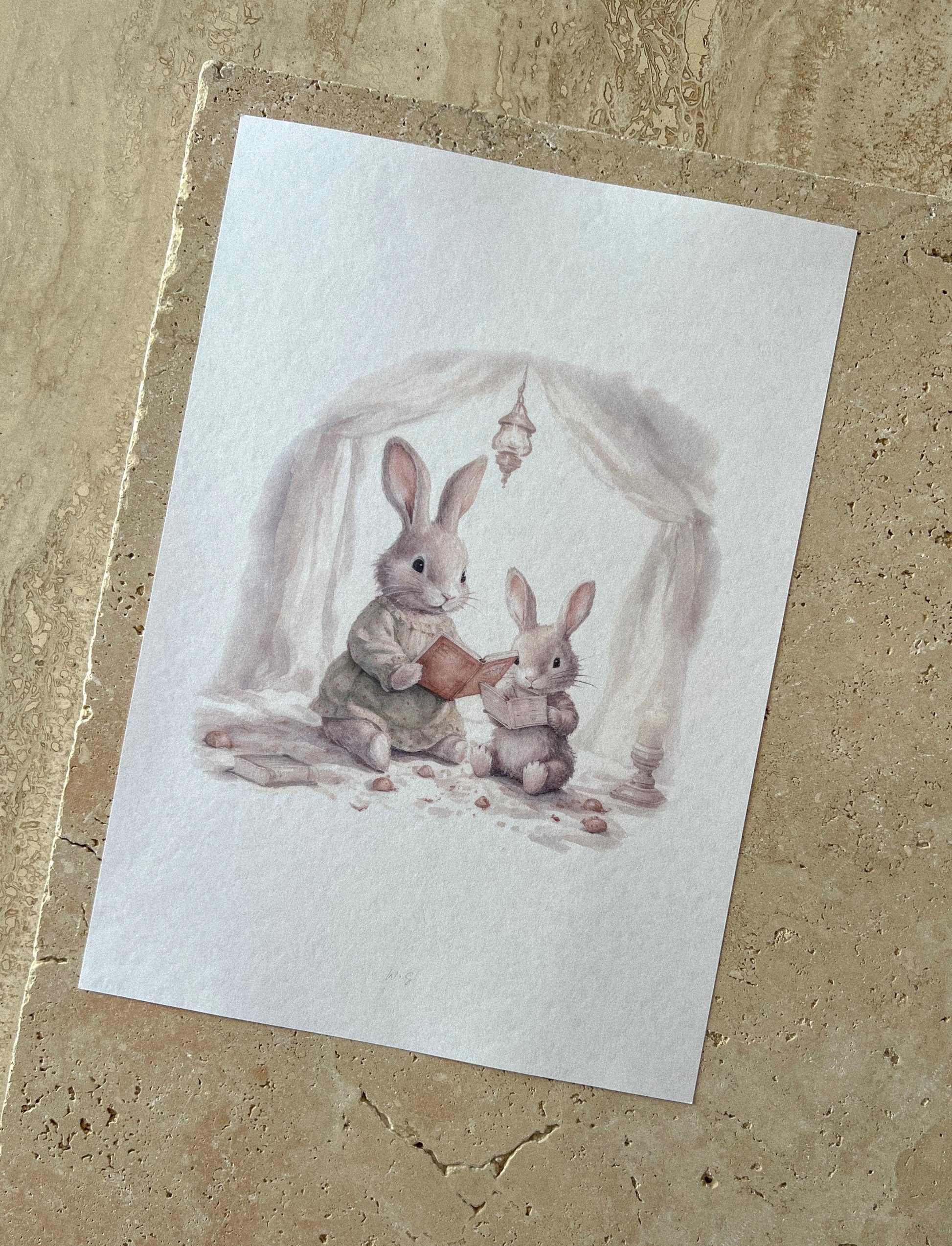 BUNNY READING PRINT COLLECTION