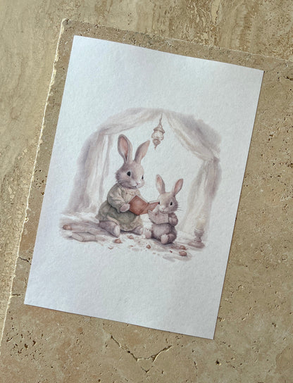BUNNY READING PRINT COLLECTION