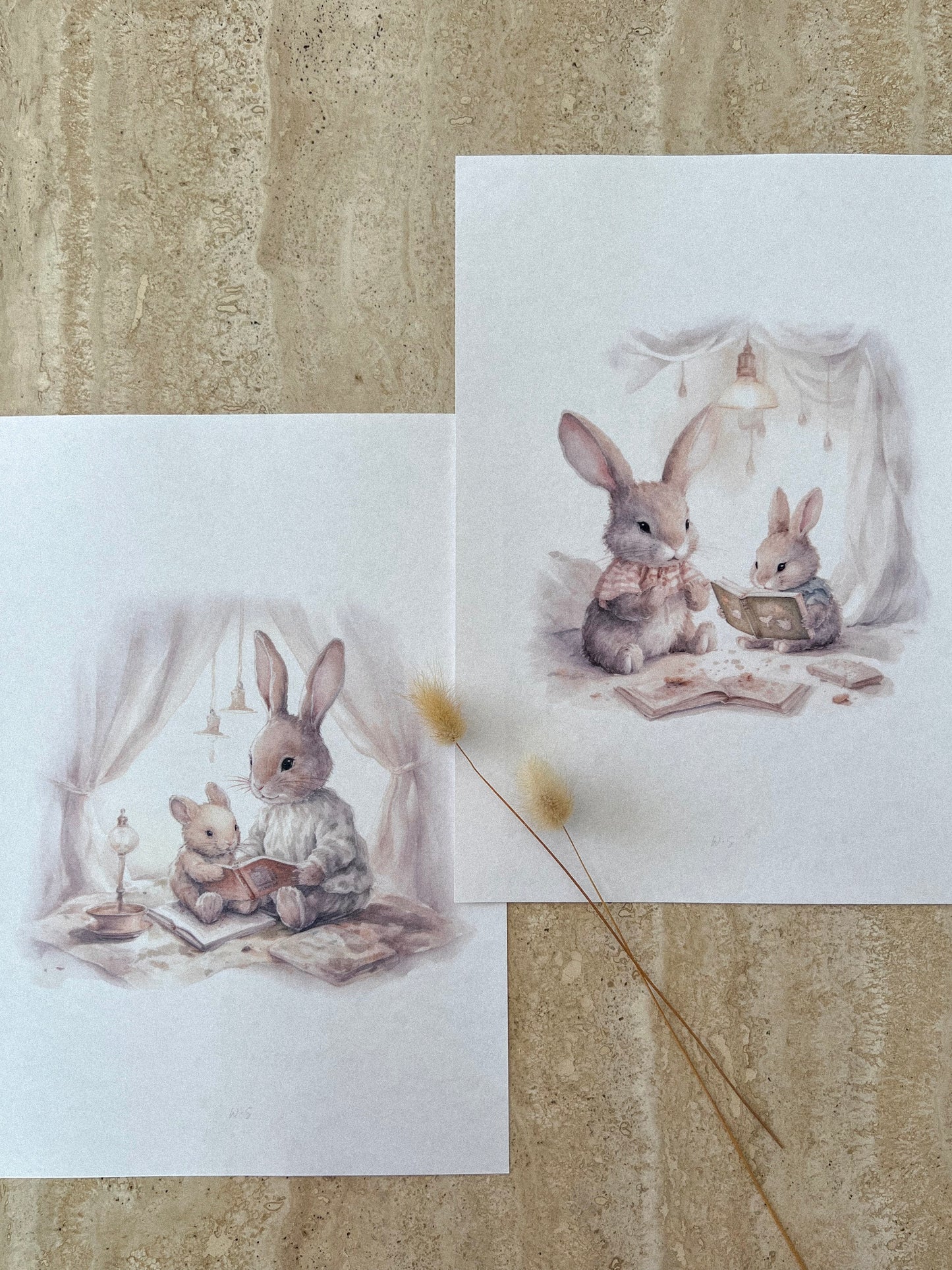 BUNNY READING PRINT COLLECTION