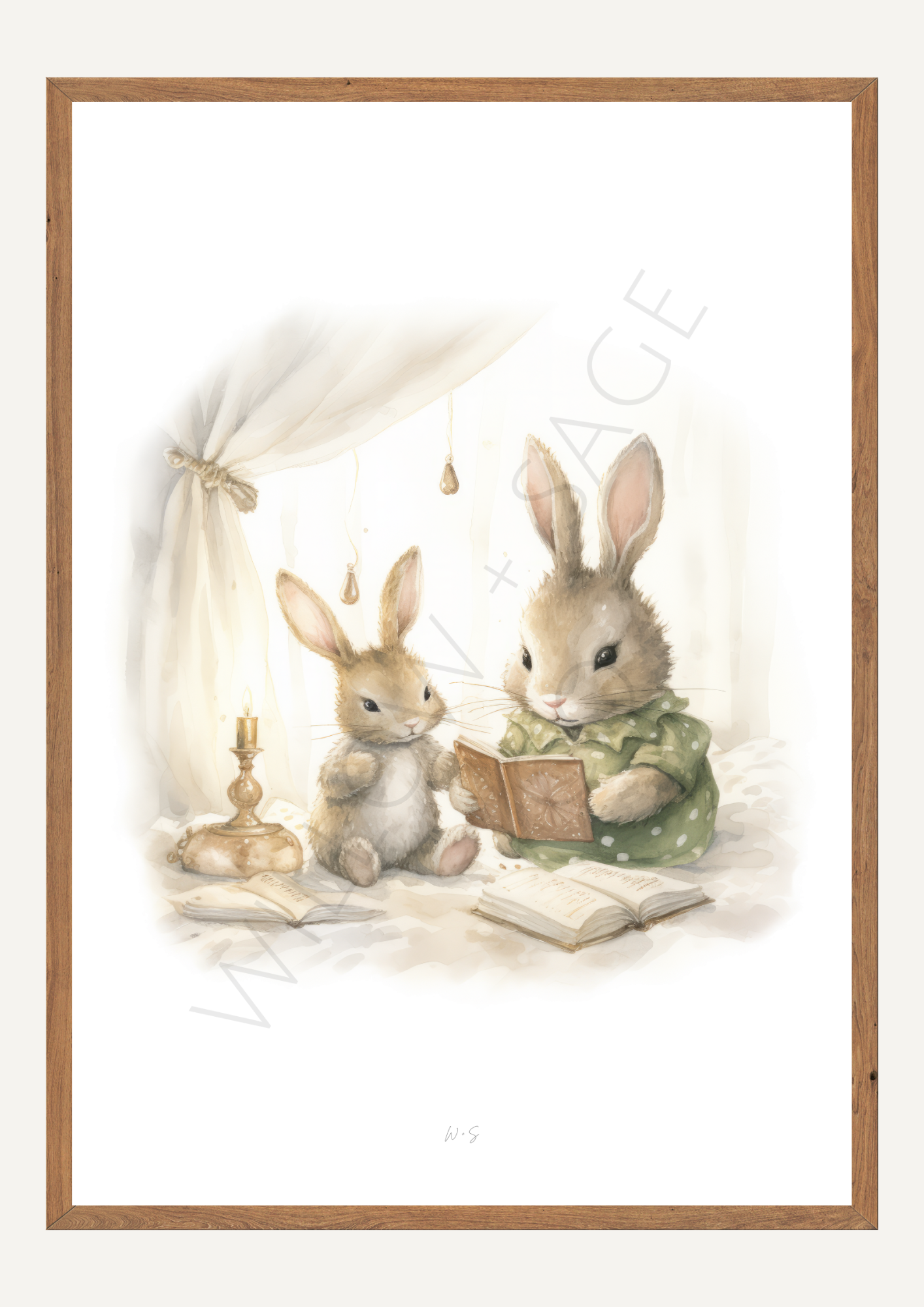 BUNNY READING PRINT COLLECTION