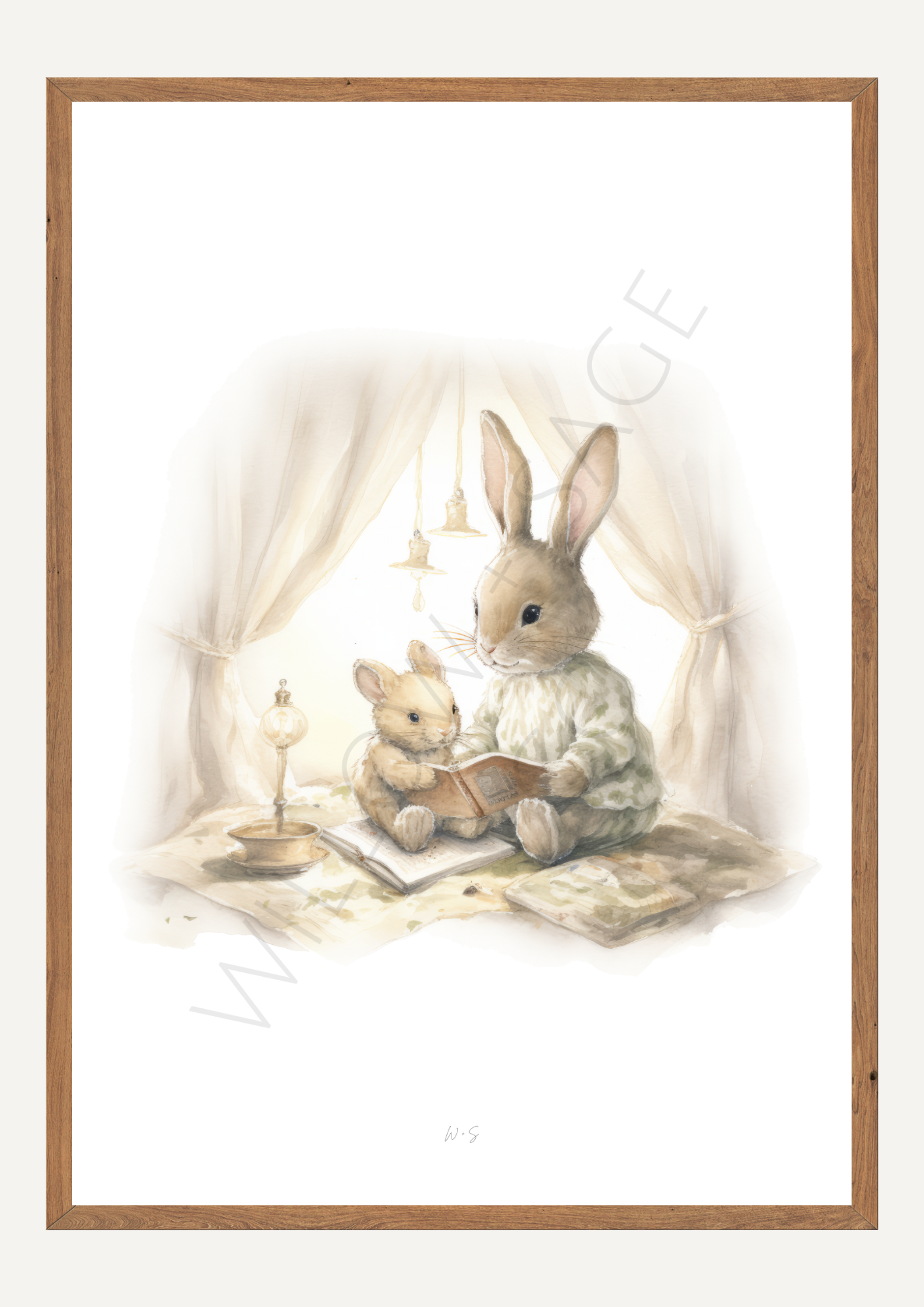 BUNNY READING PRINT COLLECTION
