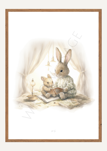 BUNNY READING PRINT COLLECTION