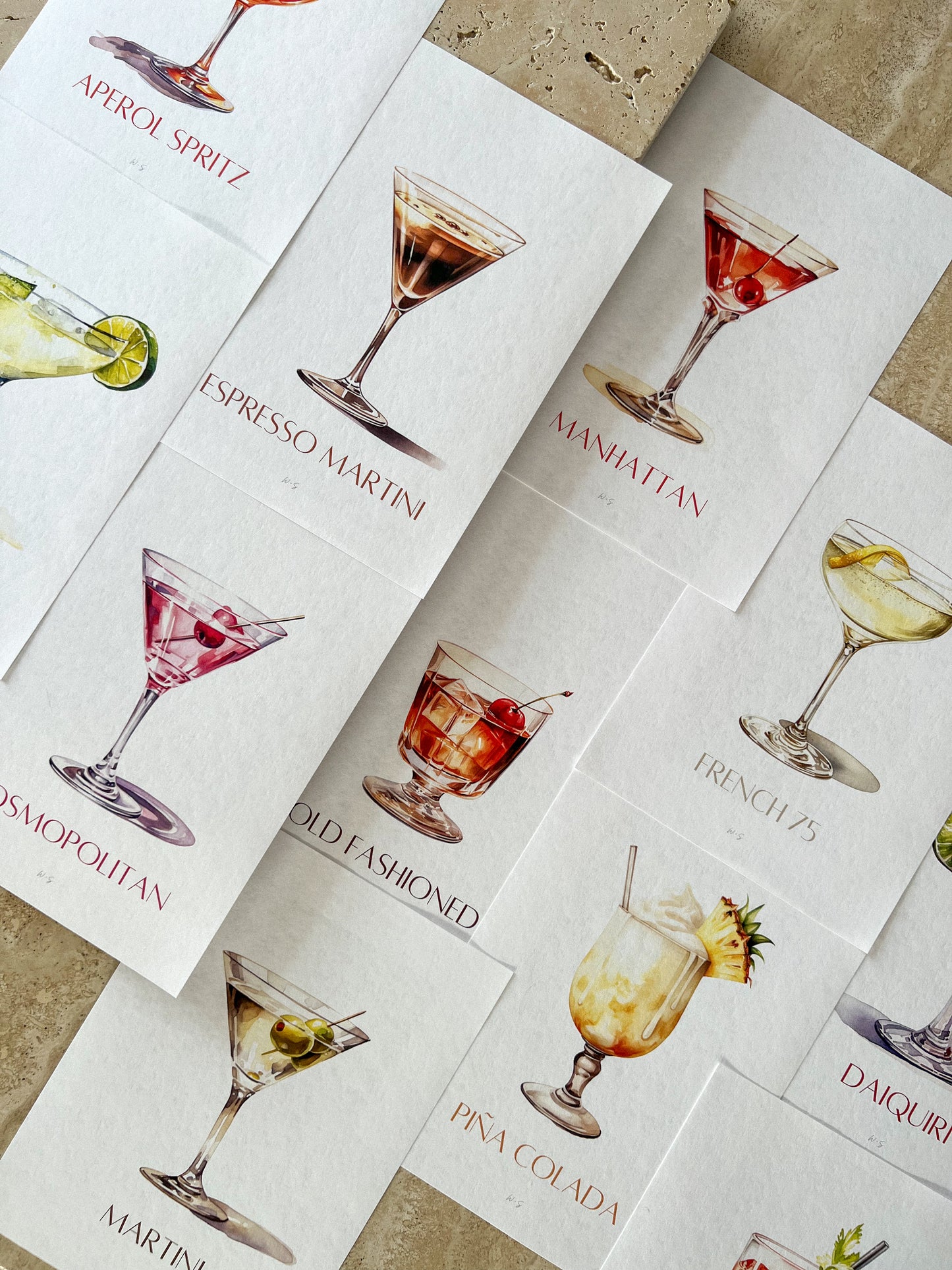 COMPLETE COCKTAIL PRINT COLLECTION BY WILLOW AND SAGE CO