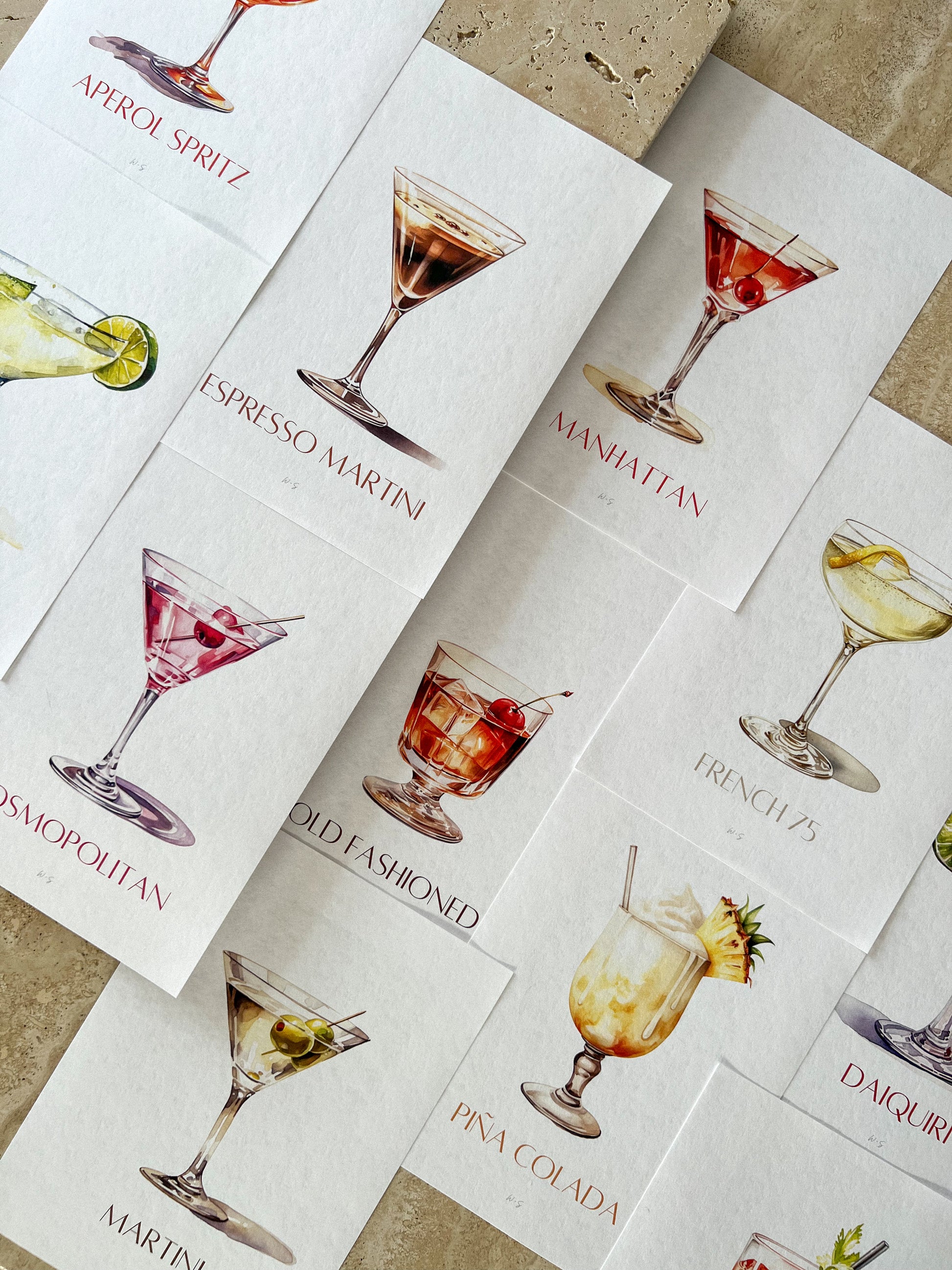 COMPLETE COCKTAIL PRINT COLLECTION BY WILLOW AND SAGE CO