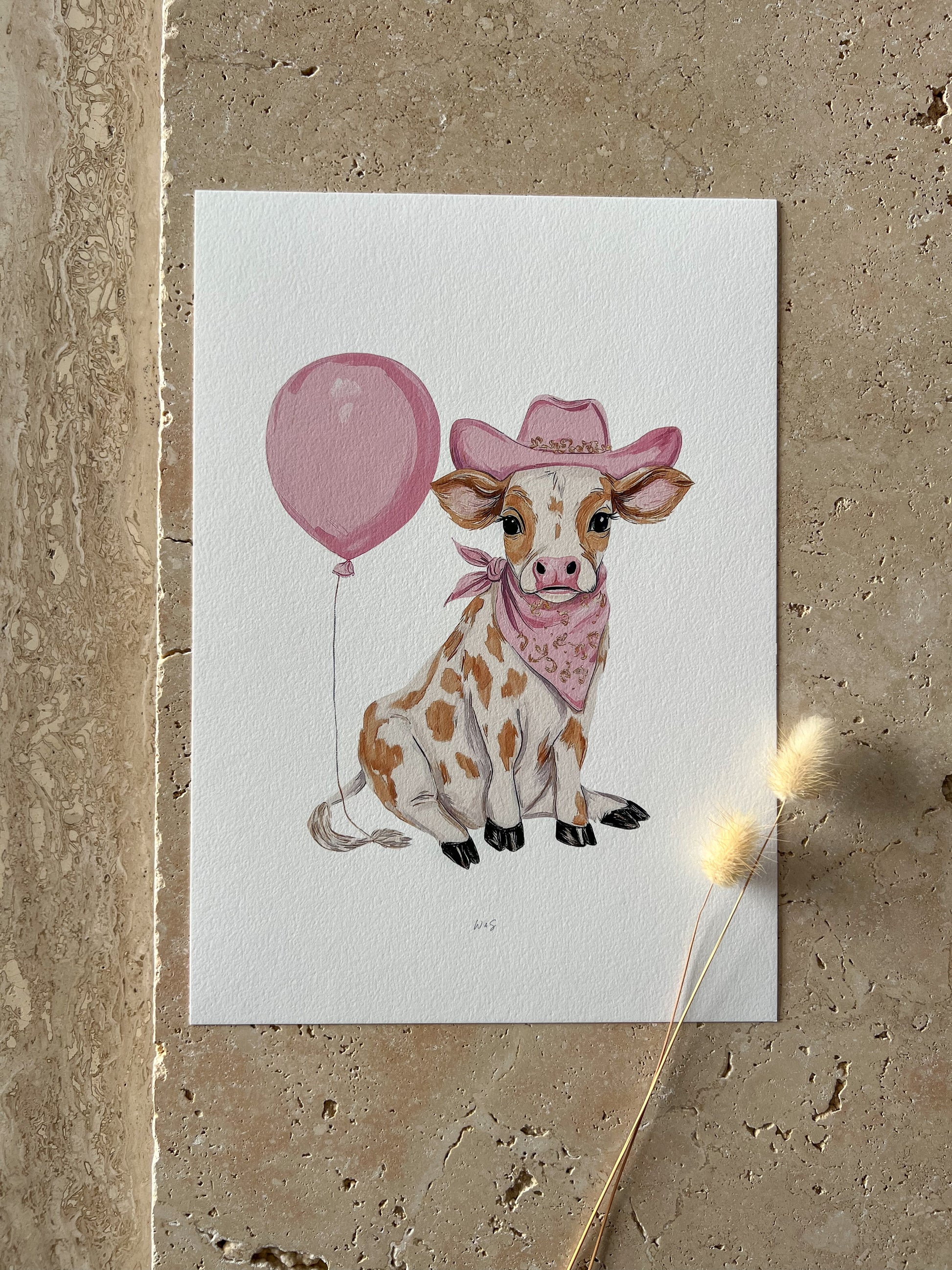 COW LITTLE BLUSH RODEO PRINT COLLECTION BY WILLOW & SAGE CO
