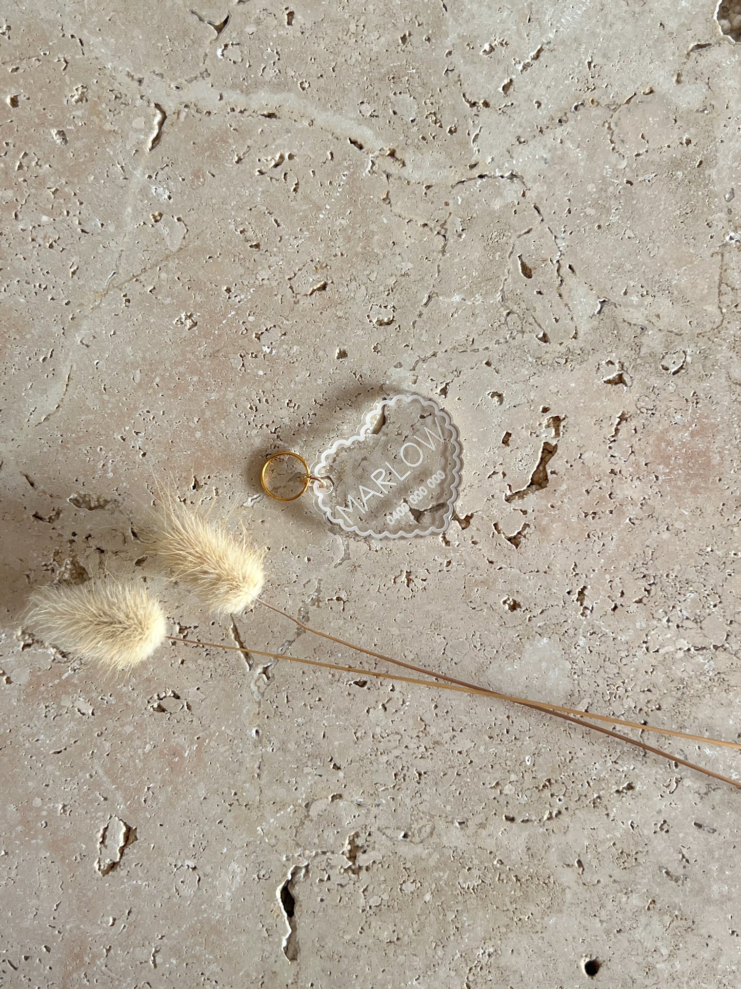 Custom pet tag example from Willow & Sage Co