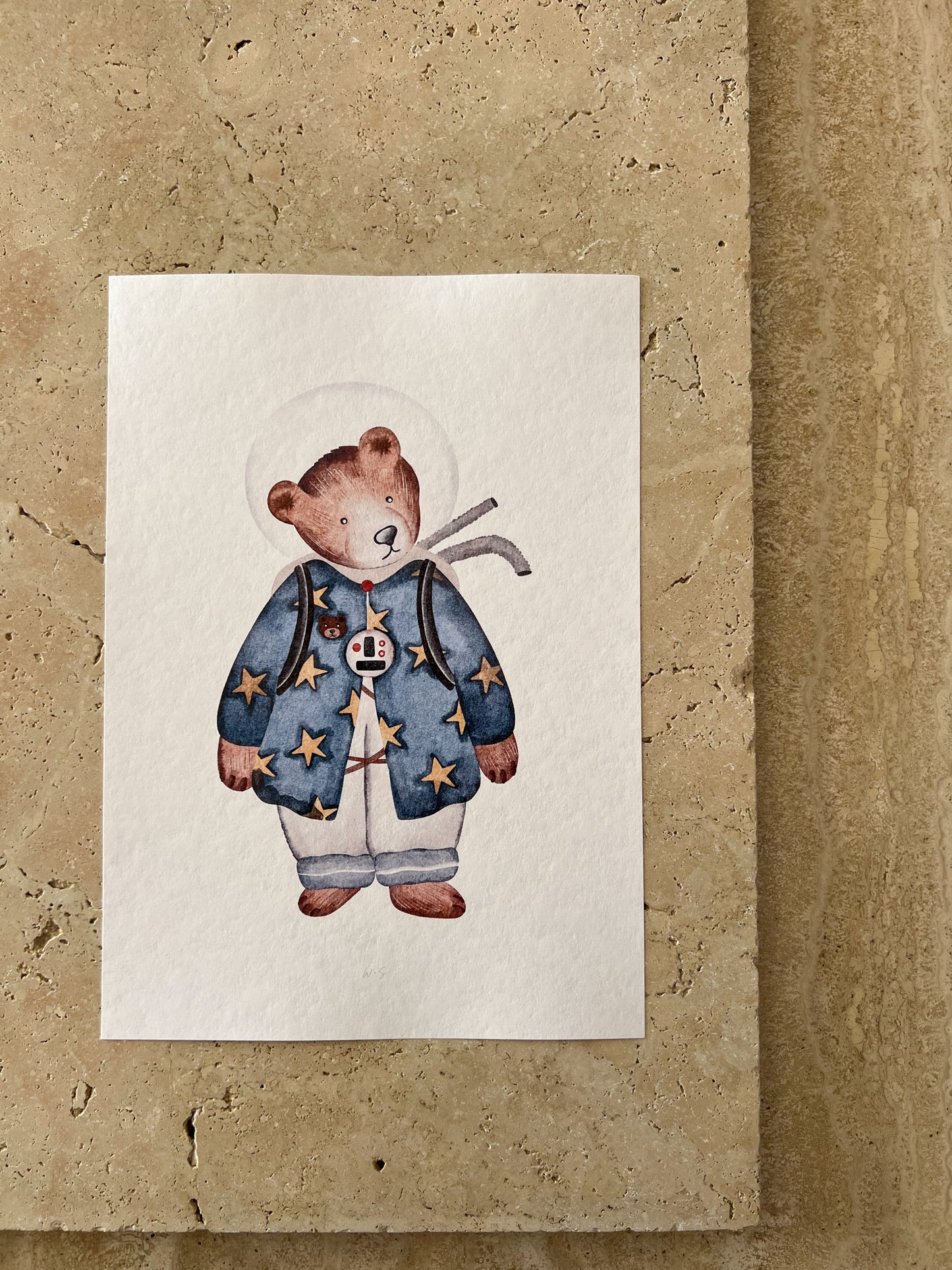 CUTE BEAR WITH JACKET SPACE BEARS PRINT COLLECTION BY WILLOW AND SAGE CO