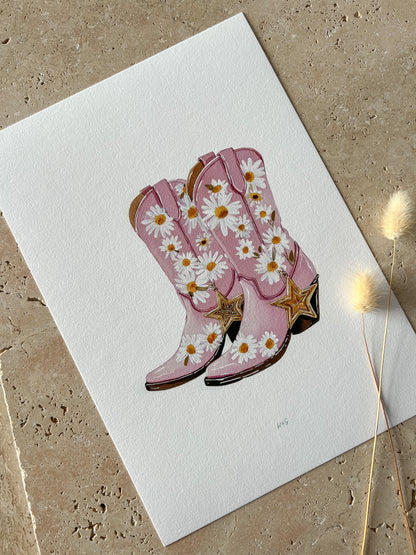 DAISY BOOTS LITTLE BLUSH RODEO PRINT COLLECTION BY WILLOW & SAGE CO
