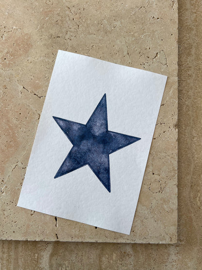 DARK BLUE STAR SPACE BEARS PRINT COLLECTION BY WILLOW AND SAGE CO