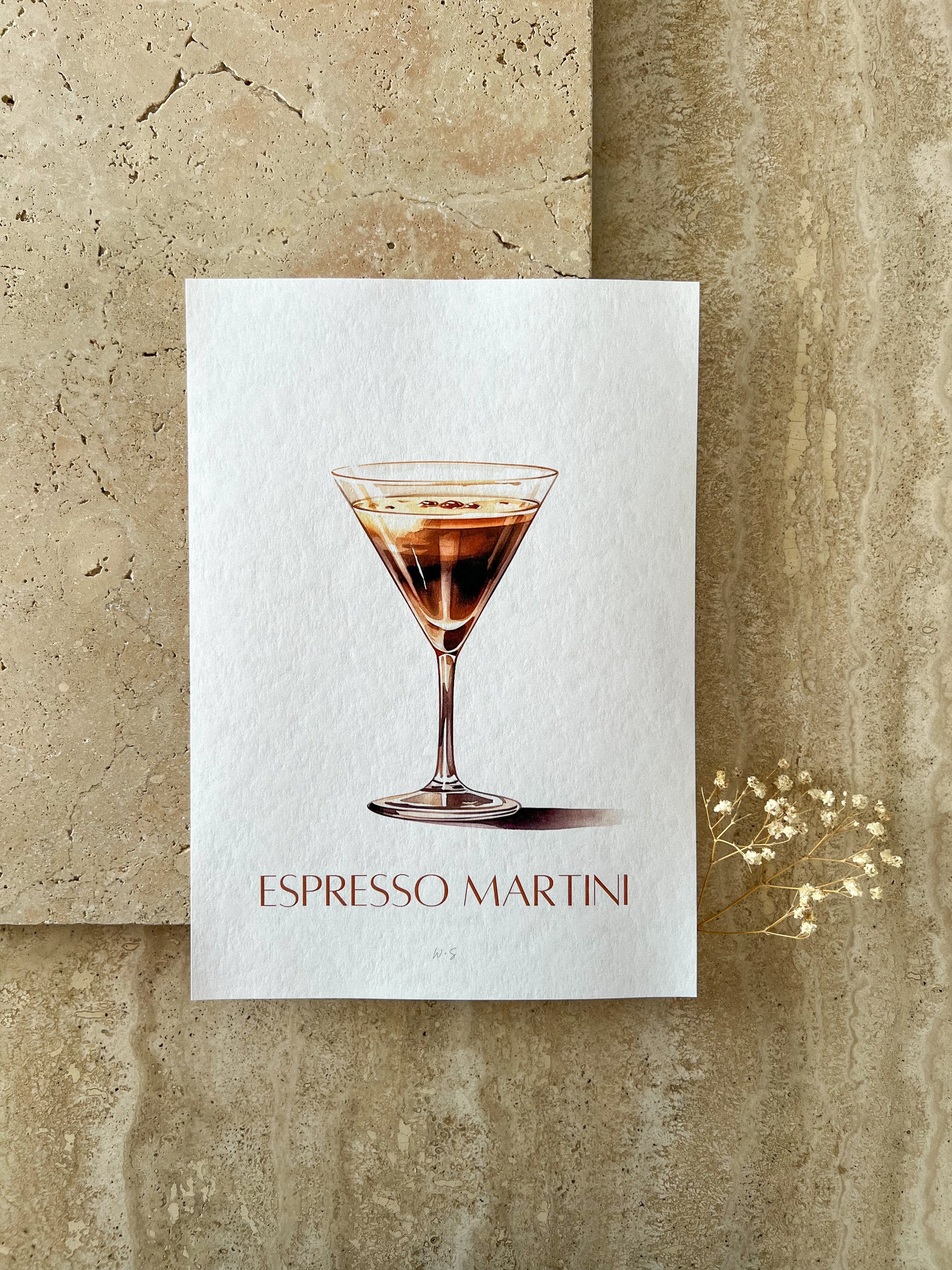 ESPRESSO MARTINI COCKTAIL PRINT COLLECTION BY WILLOW AND SAGE CO
