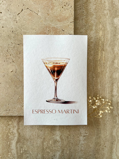 ESPRESSO MARTINI COCKTAIL PRINT COLLECTION BY WILLOW AND SAGE CO