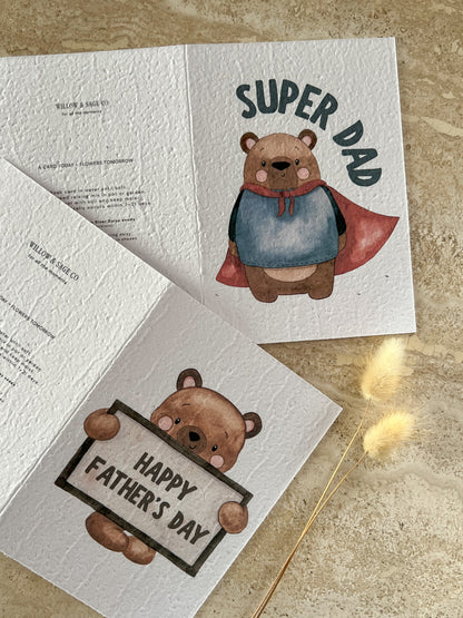 SUPER BEARS PLANTABLE GREETING CARD | FATHER'S DAY GIFT