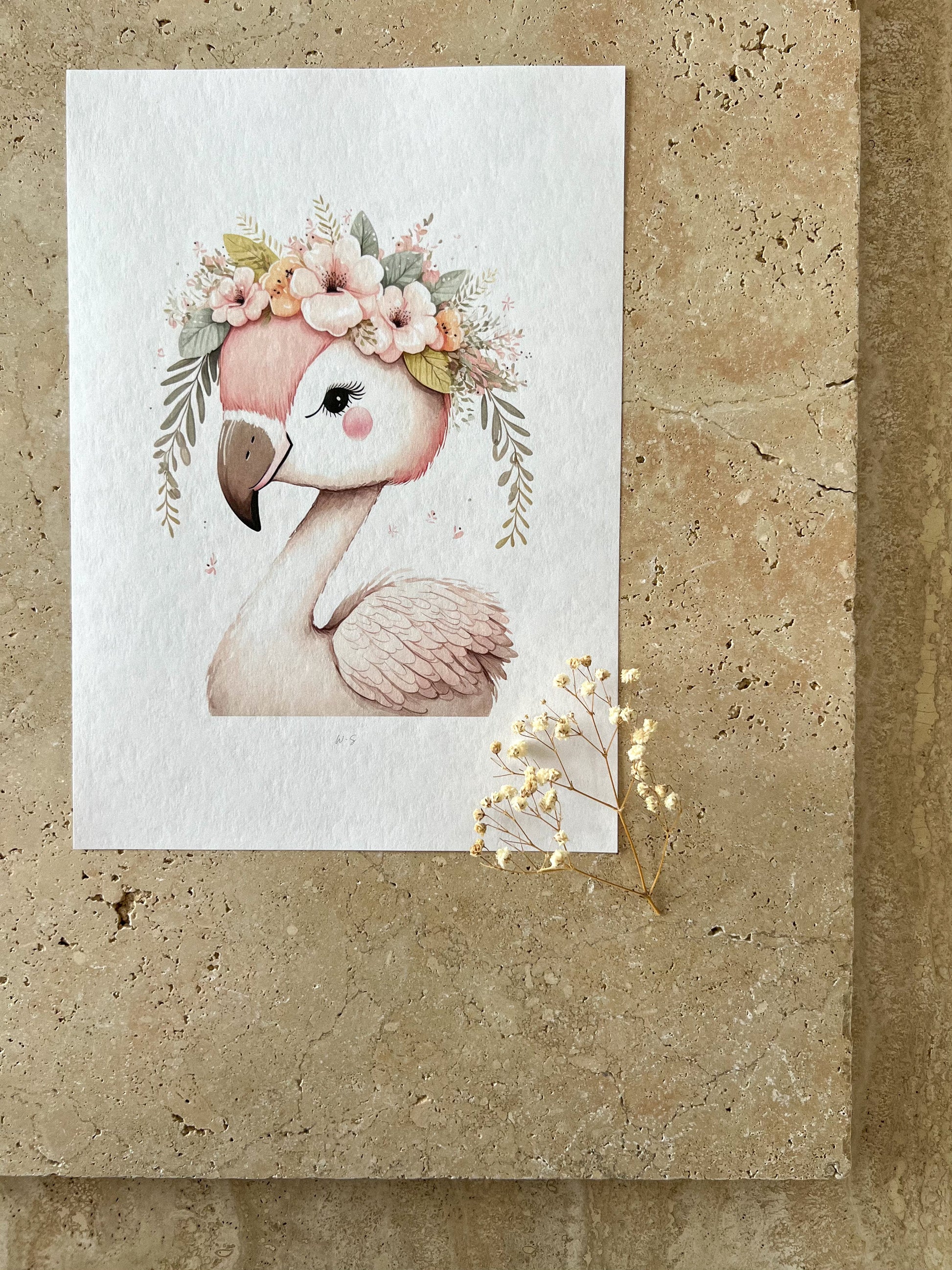 FLAMINGO PASTEL ANIMAL NURSERY PRINT COLLECTION