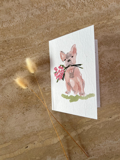 DOGS WITH FLOWERS PLANTABLE GREETING CARDS