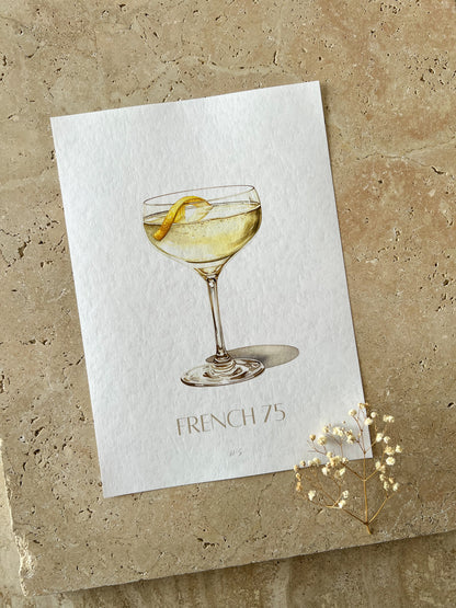 FRENCH 75 COCKTAIL PRINT COLLECTION BY WILLOW AND SAGE CO