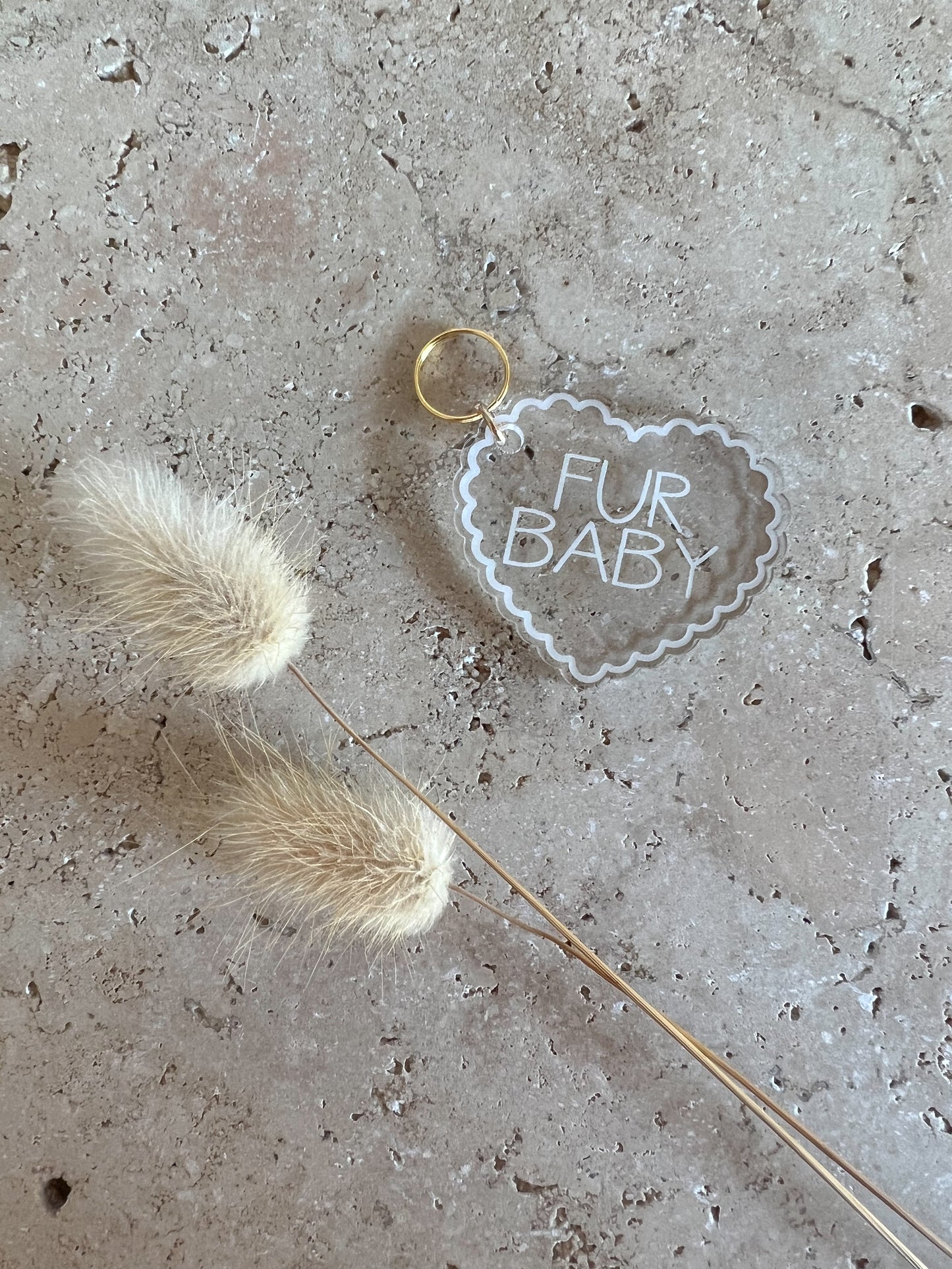 SCALLOP HEART DOG TAG ~ ACCESSORY CHARM