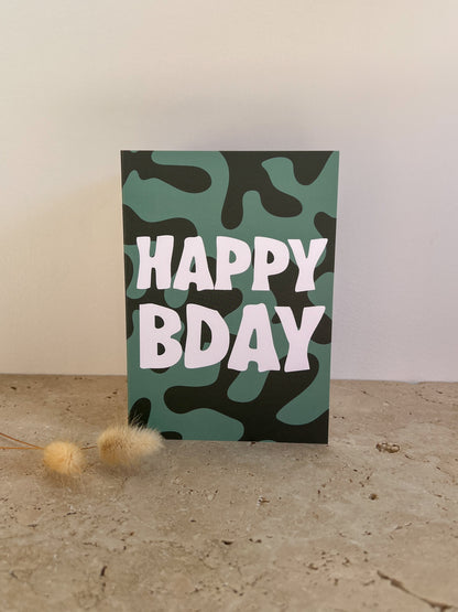 HAPPY BDAY PREMIUM GREETING CARD | GROOVY BIRTHDAY CARD