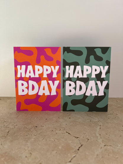 HAPPY BDAY PREMIUM GREETING CARD | GROOVY BIRTHDAY CARD