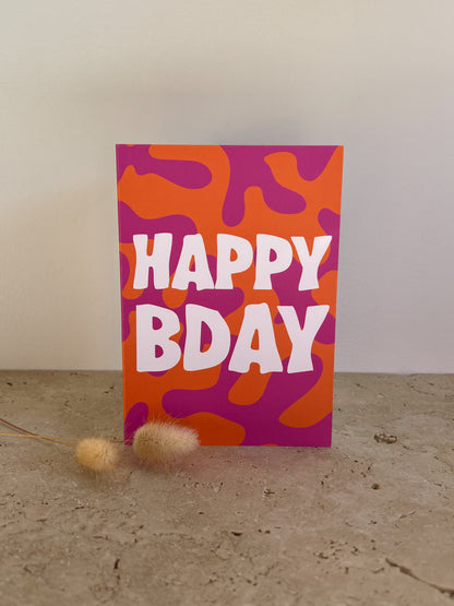 HAPPY BDAY PREMIUM GREETING CARD | GROOVY BIRTHDAY CARD