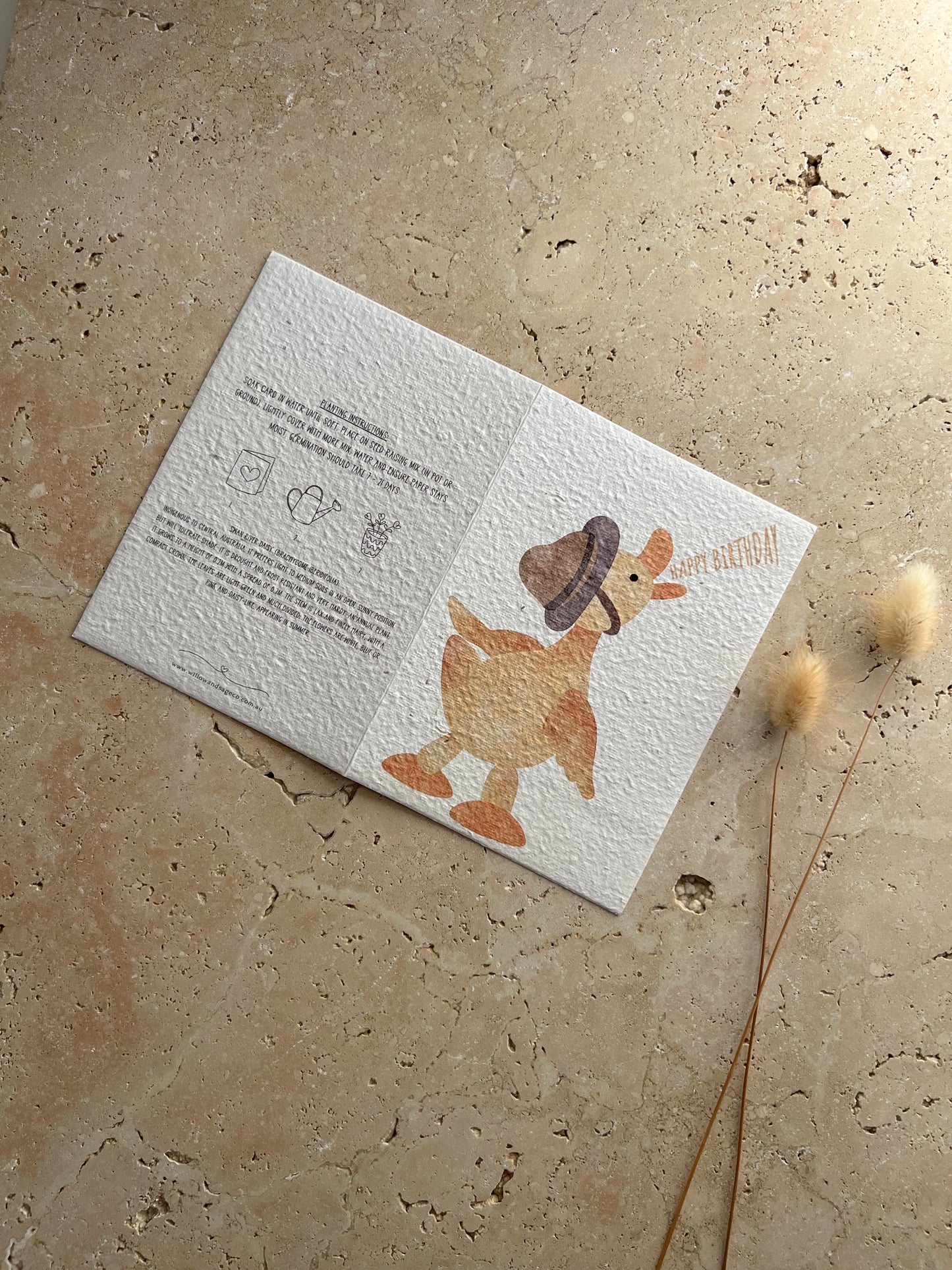 HAPPY BIRTHDAY DUCK PLANTABLE CARD BY WILLOW AND SAGE CO