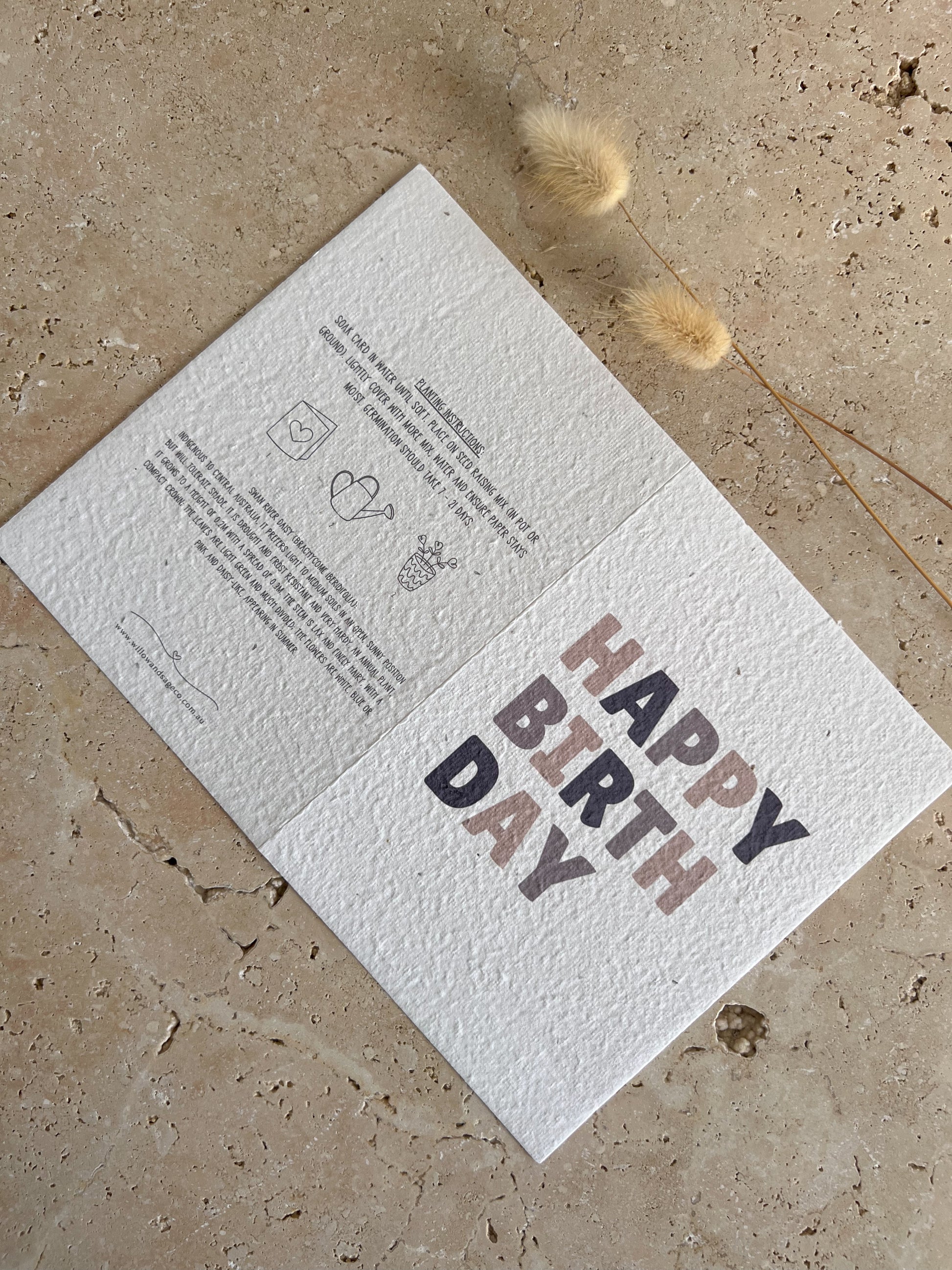 HAPPY BIRTHDAY PLANTABLE GREETING CARD BY WILLOW AND SAGE CO