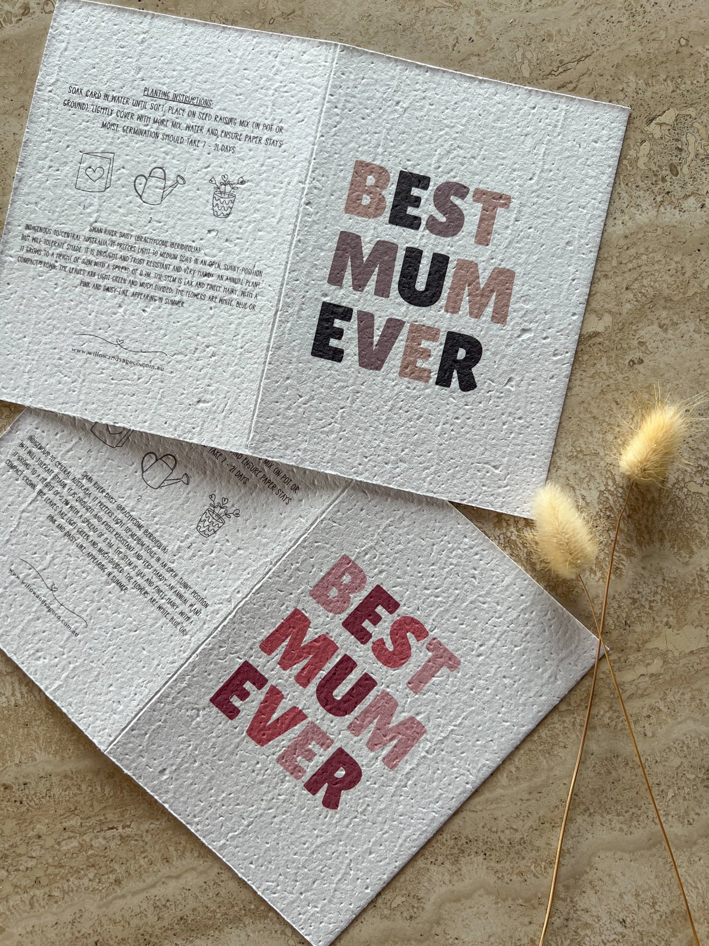 "BEST MUM EVER" PLANTABLE GREETING CARD | ECO FRIENDLY GIFTS FOR MUM