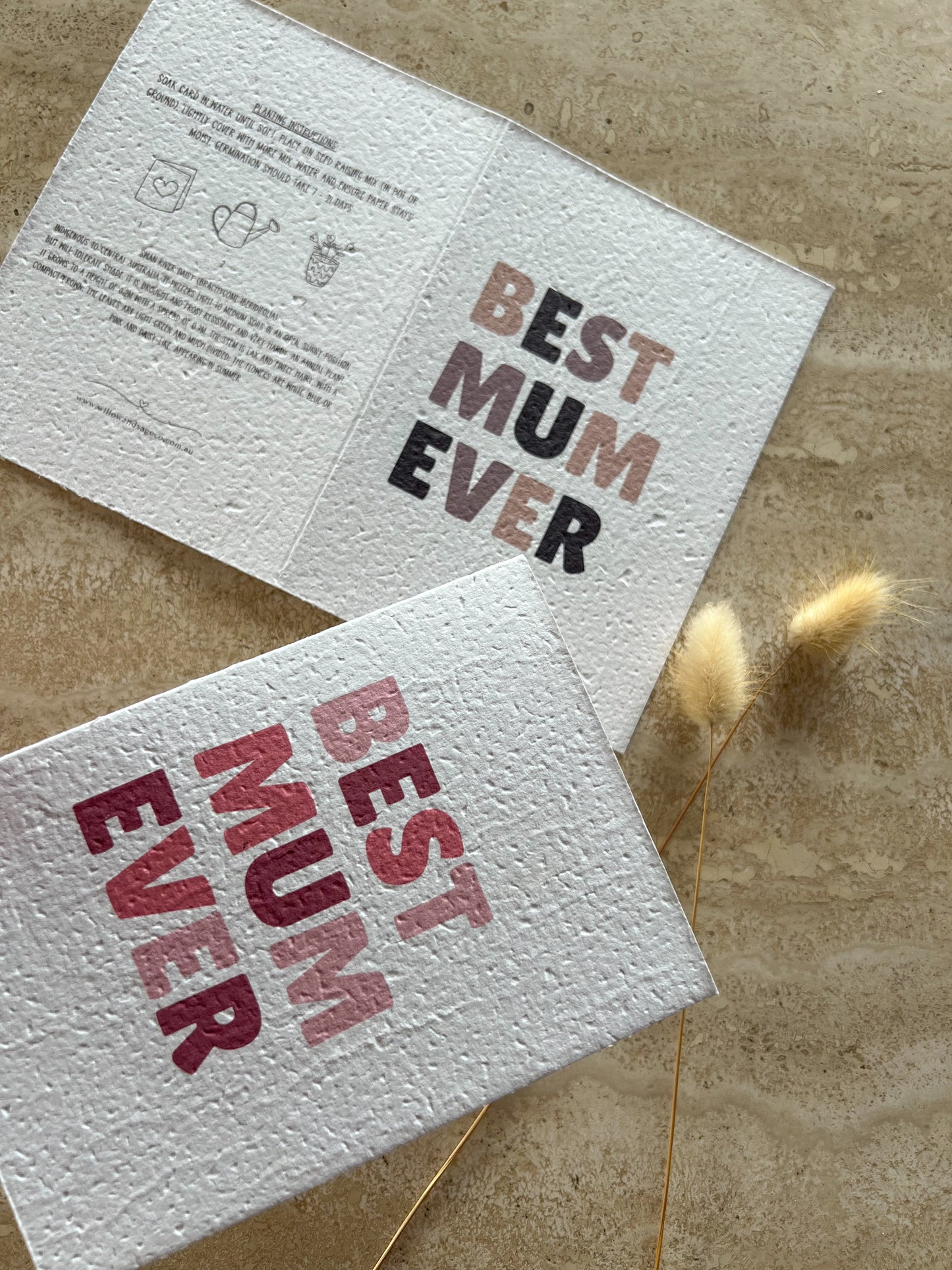 "BEST MUM EVER" PLANTABLE GREETING CARD | ECO FRIENDLY GIFTS FOR MUM