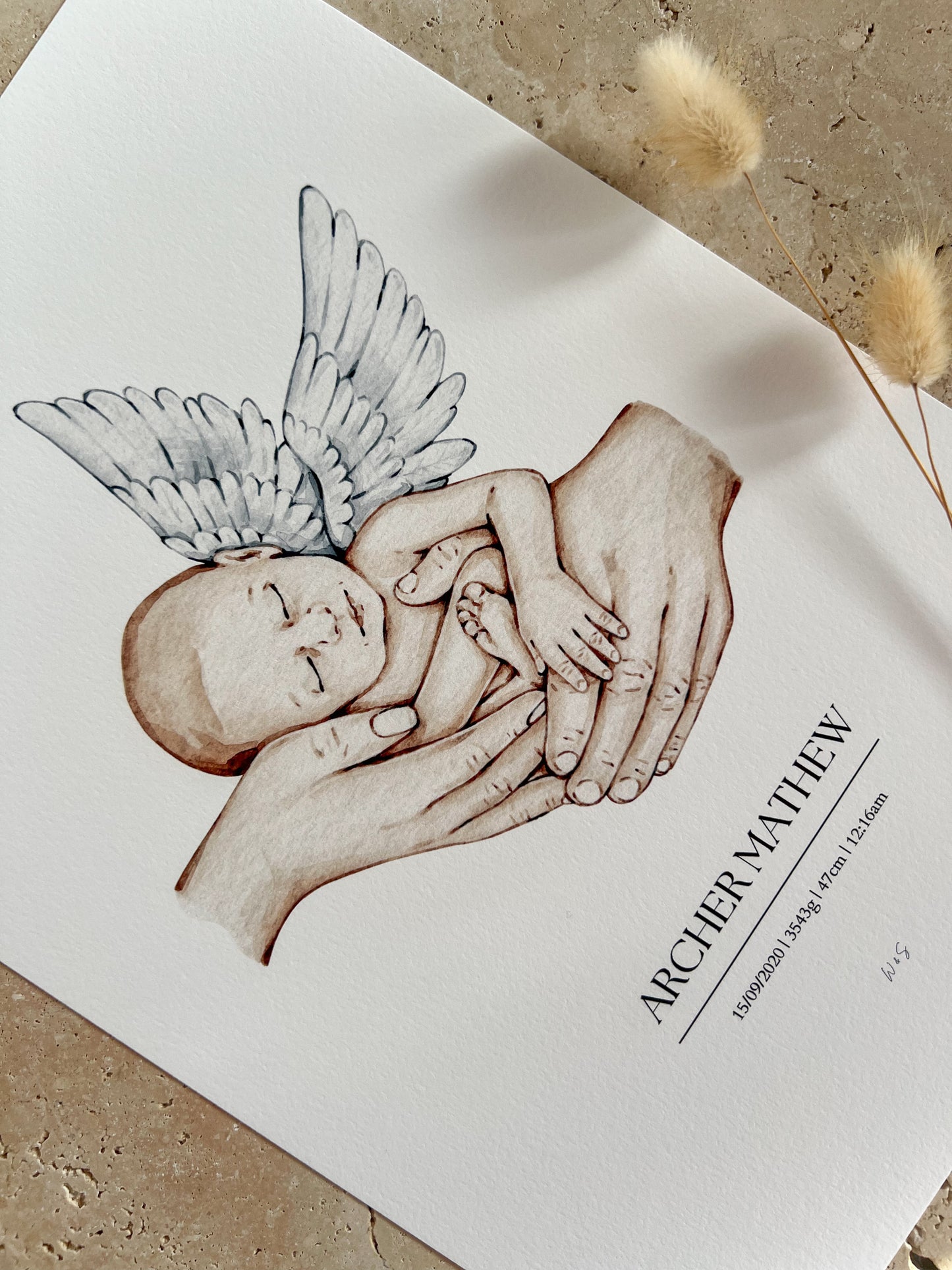 ANGEL BABY PRINT ~ CUSTOM KEEPSAKE PRINT
