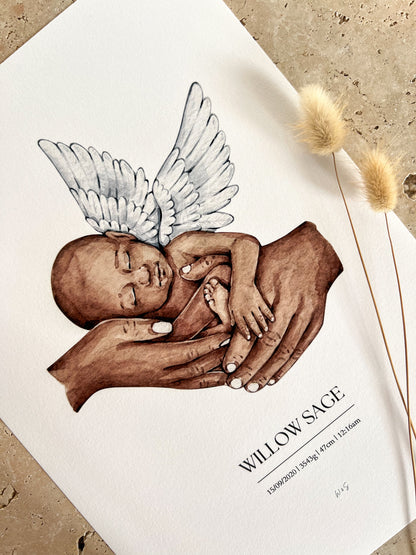 ANGEL BABY PRINT ~ CUSTOM KEEPSAKE PRINT