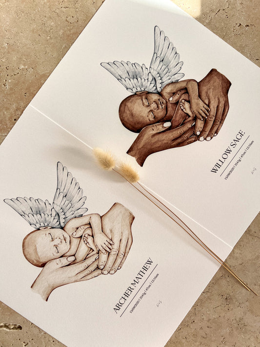 ANGEL BABY PRINT ~ CUSTOM KEEPSAKE PRINT