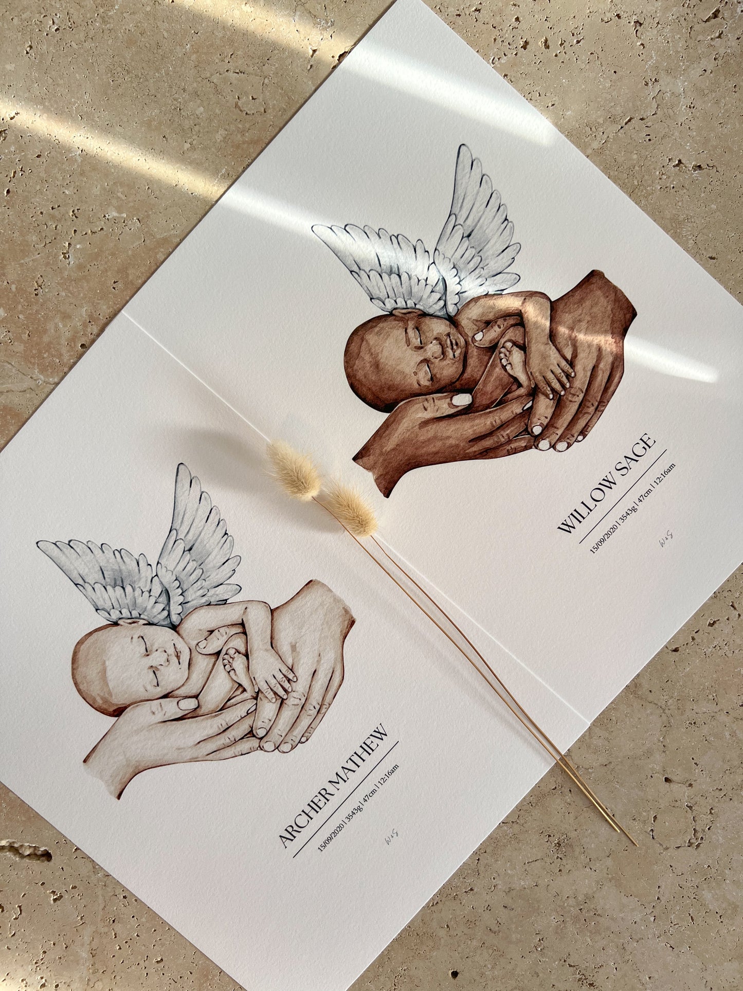 ANGEL BABY PRINT ~ CUSTOM KEEPSAKE PRINT